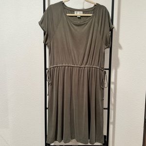 Anthropologie Saturday Sunday Women's Olive Green Dress - Size Large